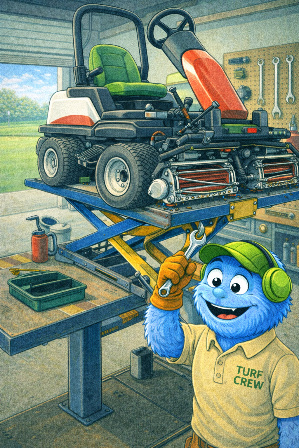 Mower Service on the Lift